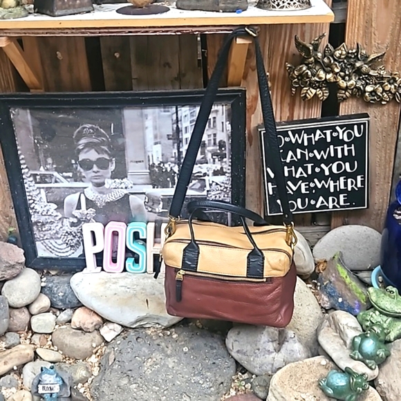 Fossil Erin tri- color leather satchel/crossbody bag - Picture 11 of 11